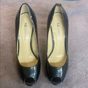 Anne Klein Black Peep Toe Heels